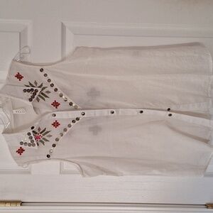 Ladies sleeveless Roper brand sheer cotton shirt size L